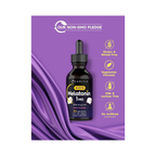 Carlyle Kids Melatonina líquida pack 2 piezas sin sabor pack 2 piezas sabor frutas naturales de melatonina líquida para niños paquete de dos frascos de 1 Oz 30 ml cada una con gotero aplicador de 1 ml