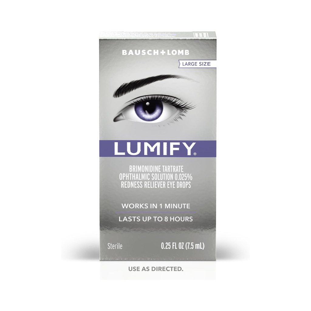 LUMIFY Gotas para ojos rojos, alivio del enrojecimiento para ojos de aspecto más brillante, funciona en 1 minuto y dura hasta 8 horas, gotas para los ojos, 0.25 onzas líquidas (0.3 fl oz)