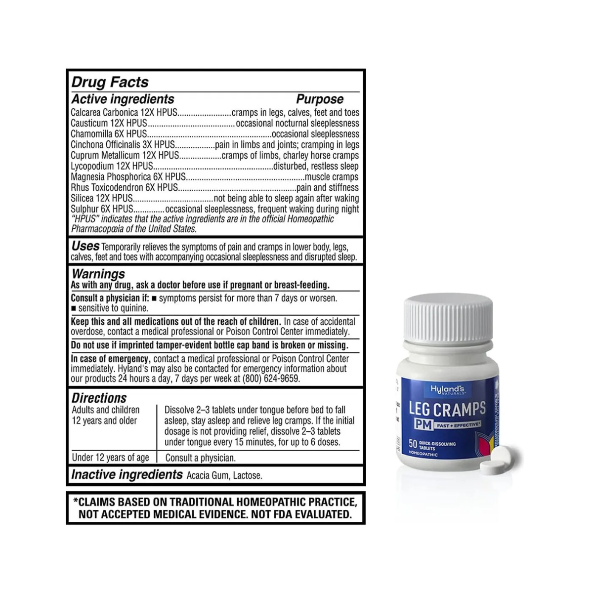 Leg Cramps Pm (alivio De Calambres, 50 Cápsulas) Importado