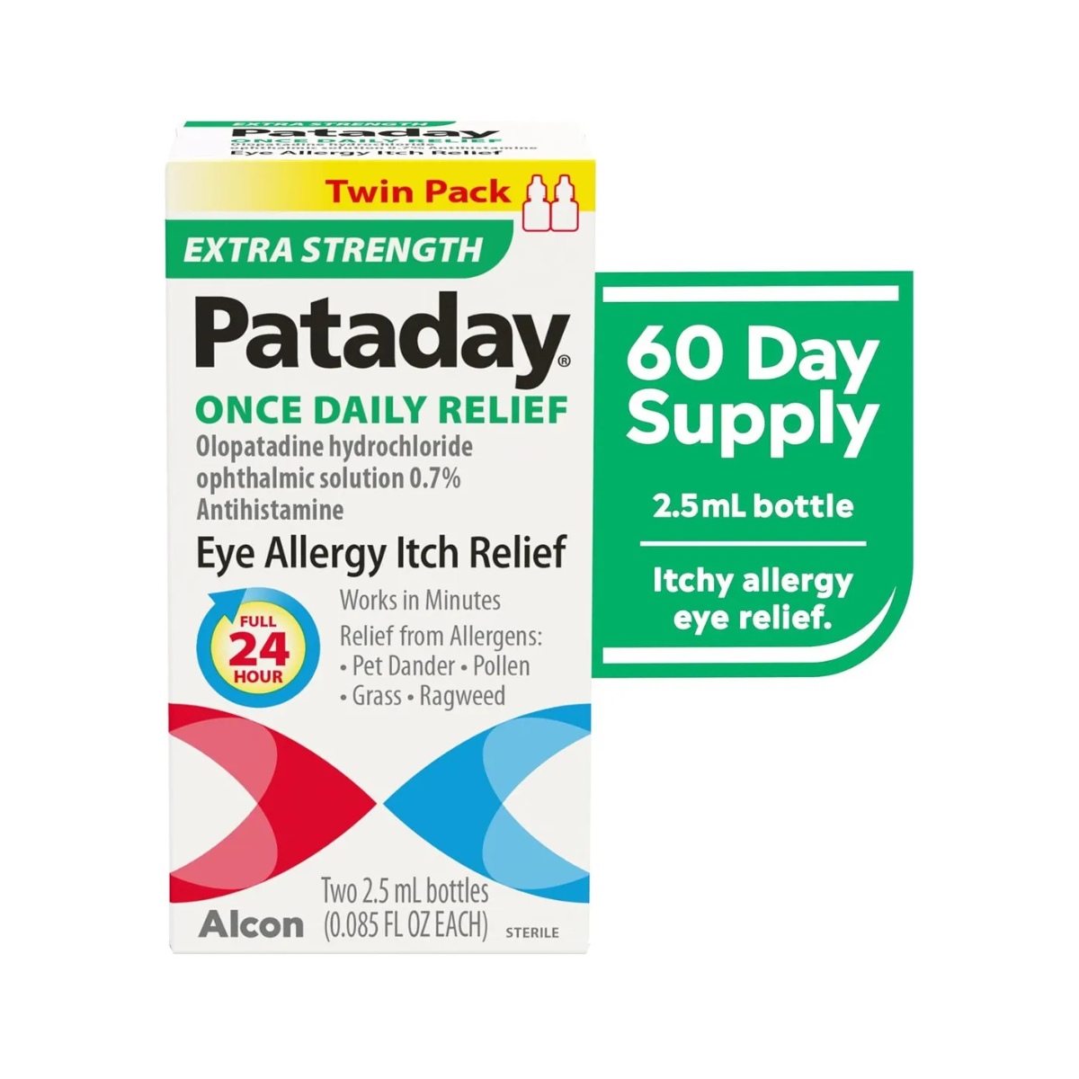 Twin Pack Pataday Alivio Extra Fuerte Alergia Ocular 2.5ml