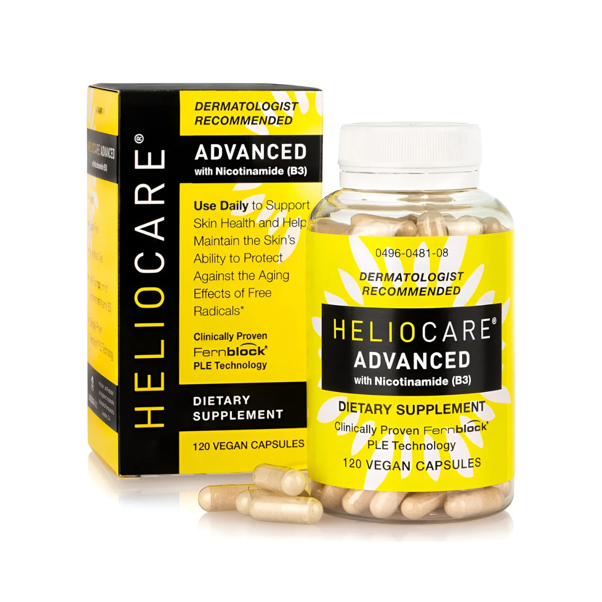 120caps Heliocare Suplemento Daño Solar B3 Niacinamida 500mg