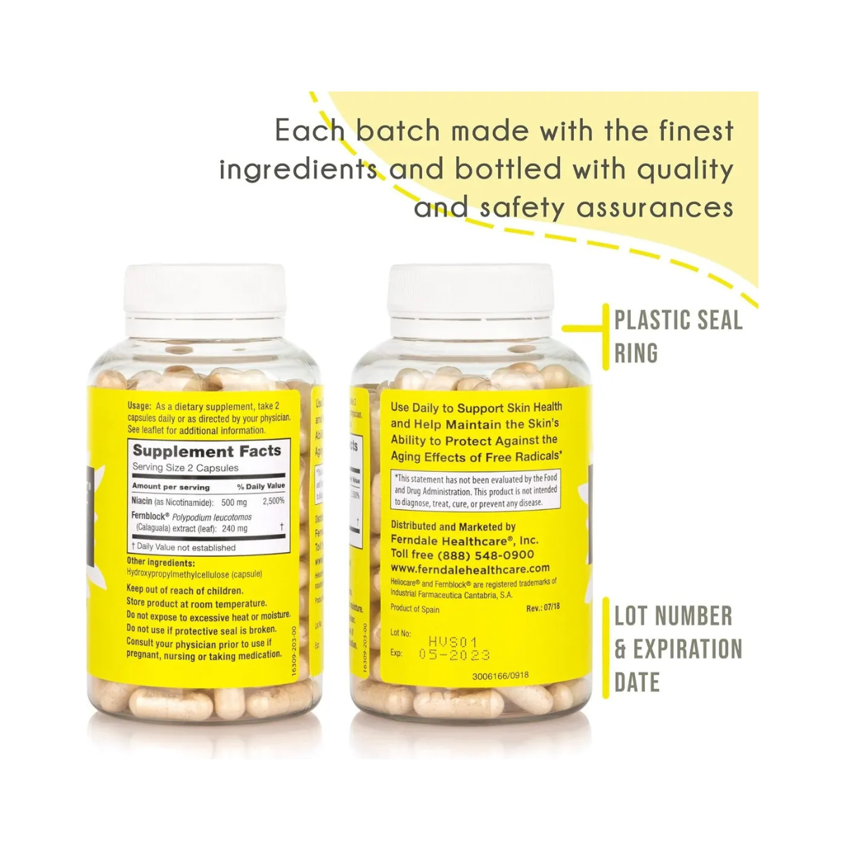 120caps Heliocare Suplemento Daño Solar B3 Niacinamida 500mg