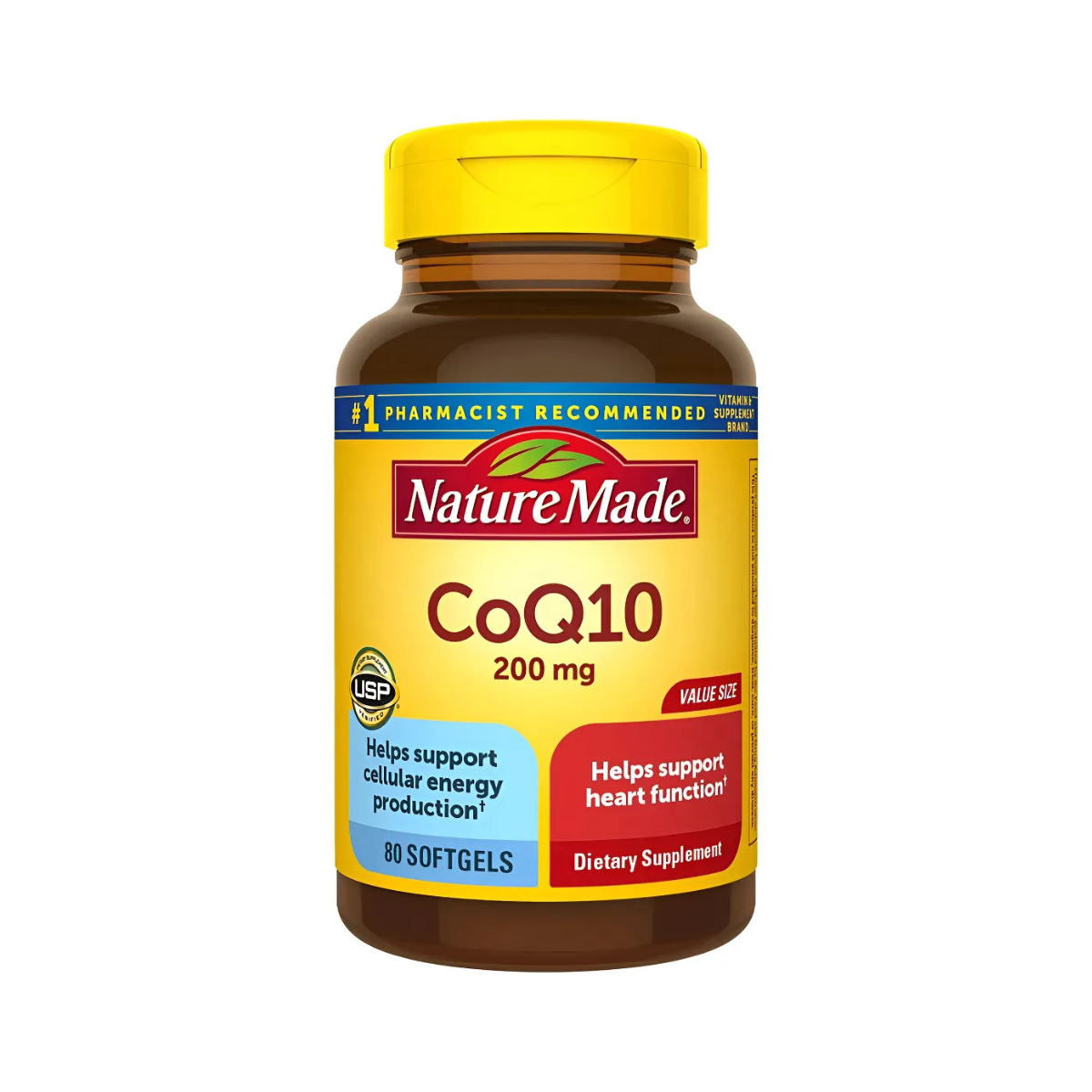 Nature Made Coq10 200 Mg Energía Celular 80 Softgels Sabor Sin Sabor