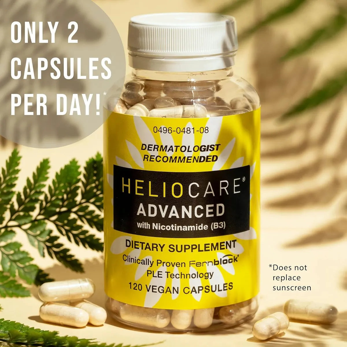 120caps Heliocare Suplemento Daño Solar B3 Niacinamida 500mg