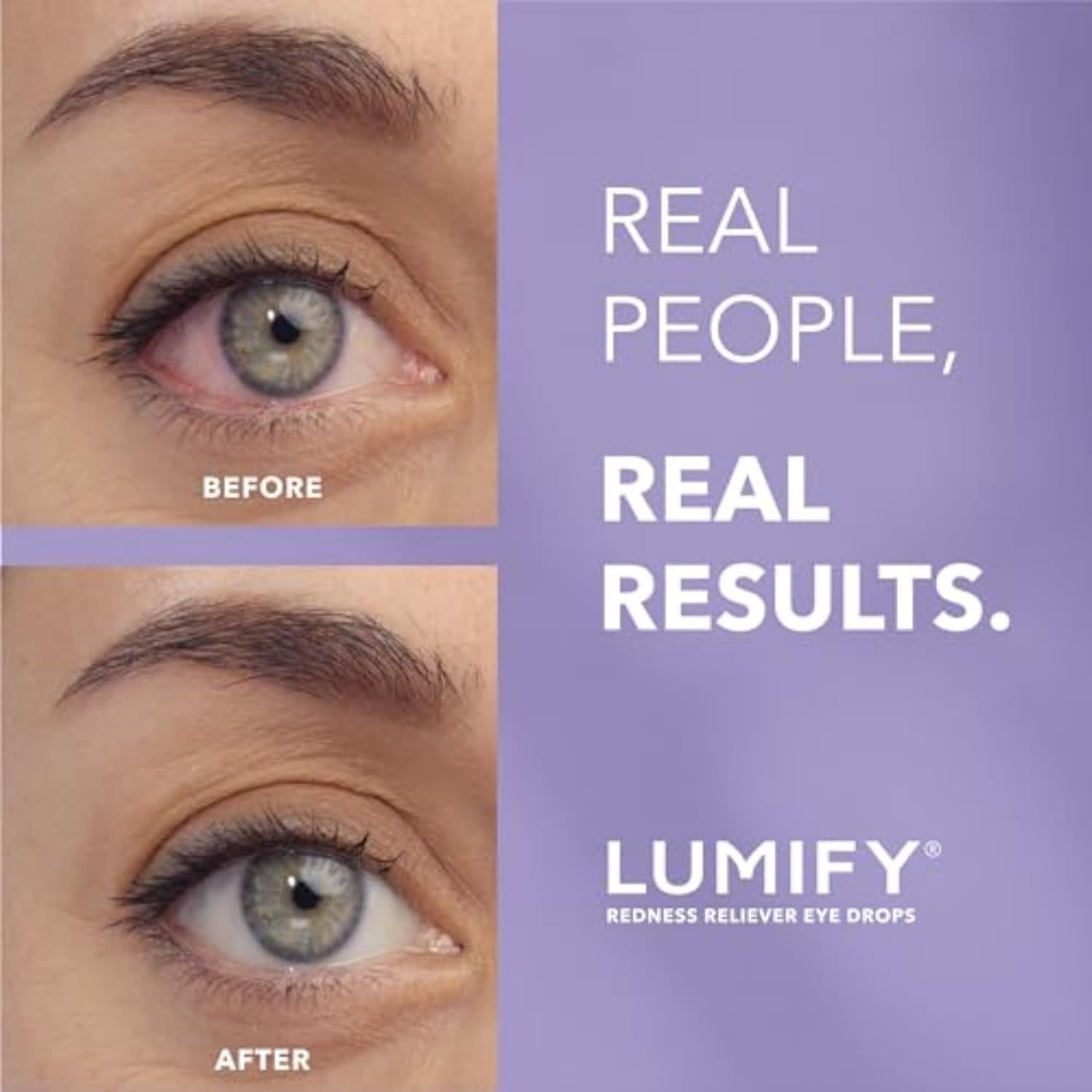LUMIFY Gotas para ojos rojos, alivio del enrojecimiento para ojos de aspecto más brillante, funciona en 1 minuto y dura hasta 8 horas, gotas para los ojos, 0.25 onzas líquidas (0.3 fl oz)