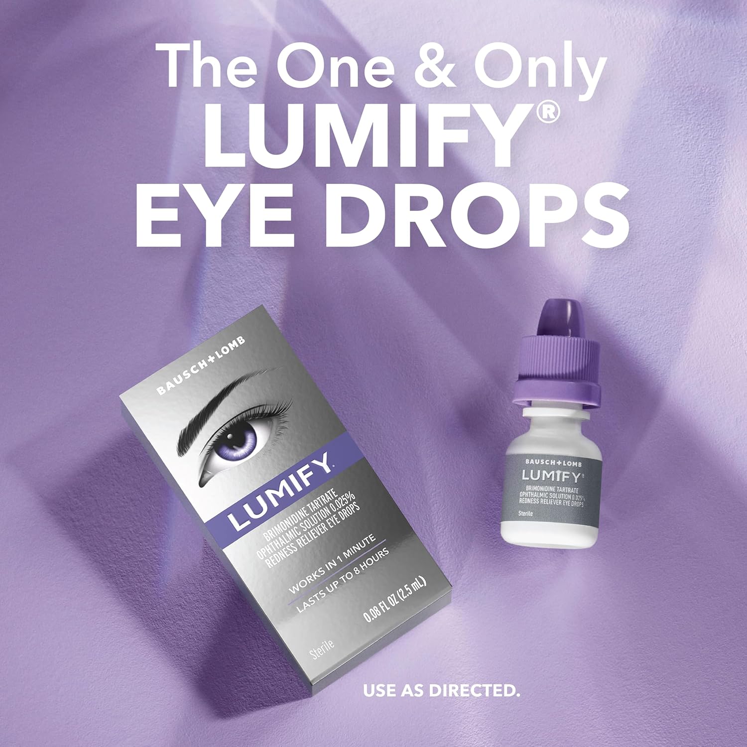 LUMIFY Gotas para ojos rojos, alivio del enrojecimiento para ojos de aspecto más brillante, funciona en 1 minuto y dura hasta 8 horas, gotas para los ojos, 0.25 onzas líquidas (0.3 fl oz)