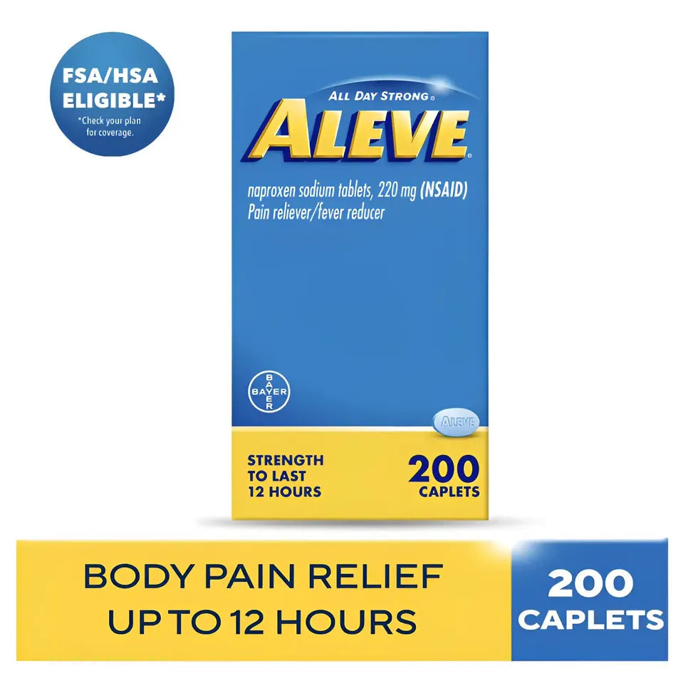 Aleve 200caps Naproxeno Sódico 220 Mg Analgésico Y Febril