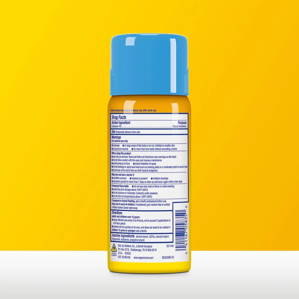 Aspercreme Spray Seco Para Aliviar El Dolor De Lidocaína 1