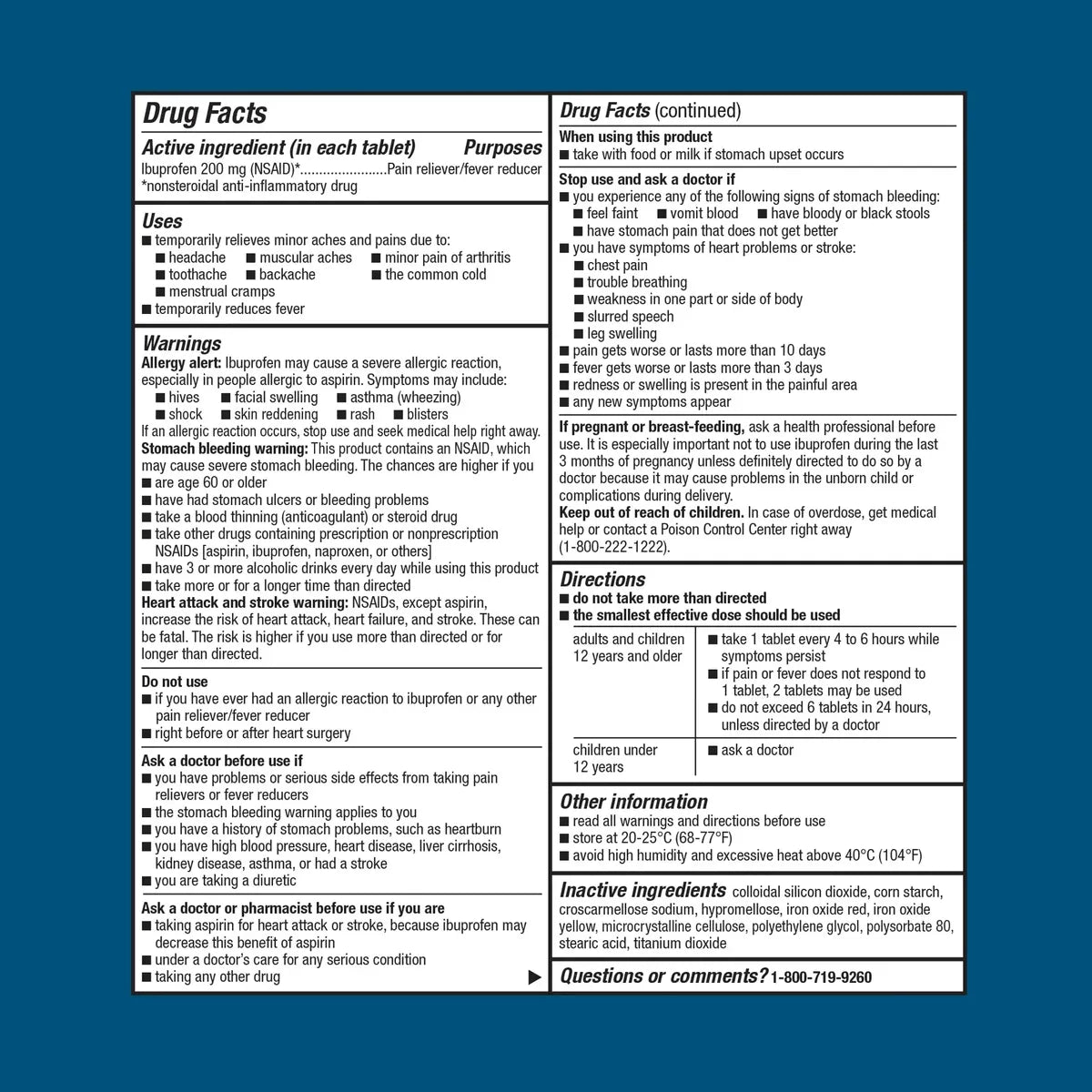 Equate Ibuprofeno De 200 Mg, Analgésico Y Antifebril 500 U.