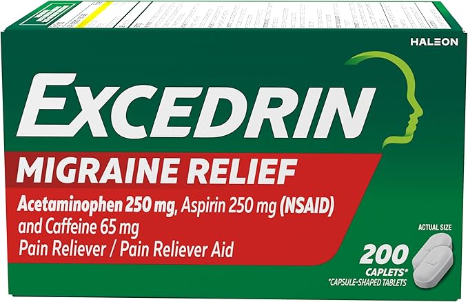 200 Cps. Excedrin Sintomas de Migraña