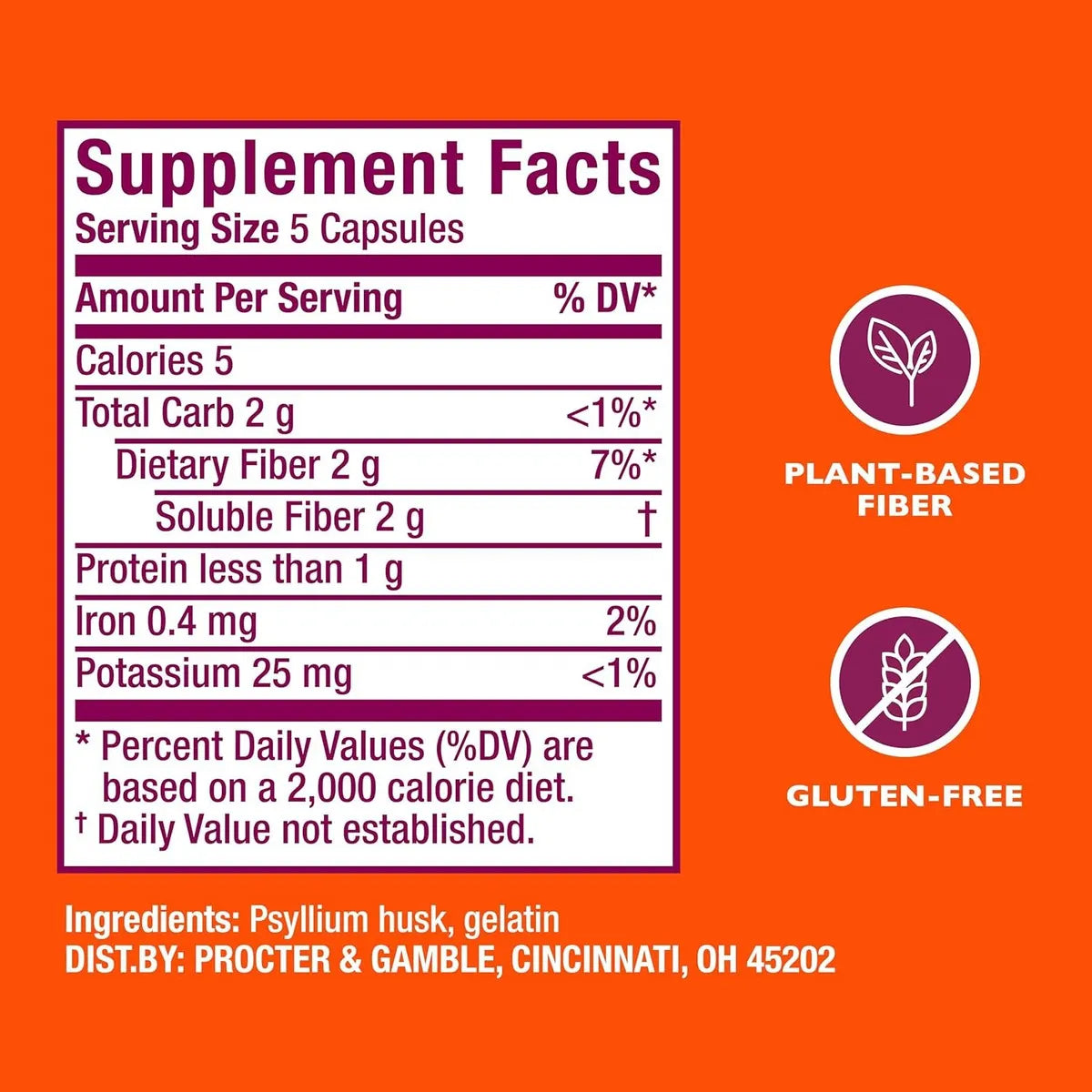 Suplemento De Fibra Metamucil Psyllium Husk 300 Cápsulas