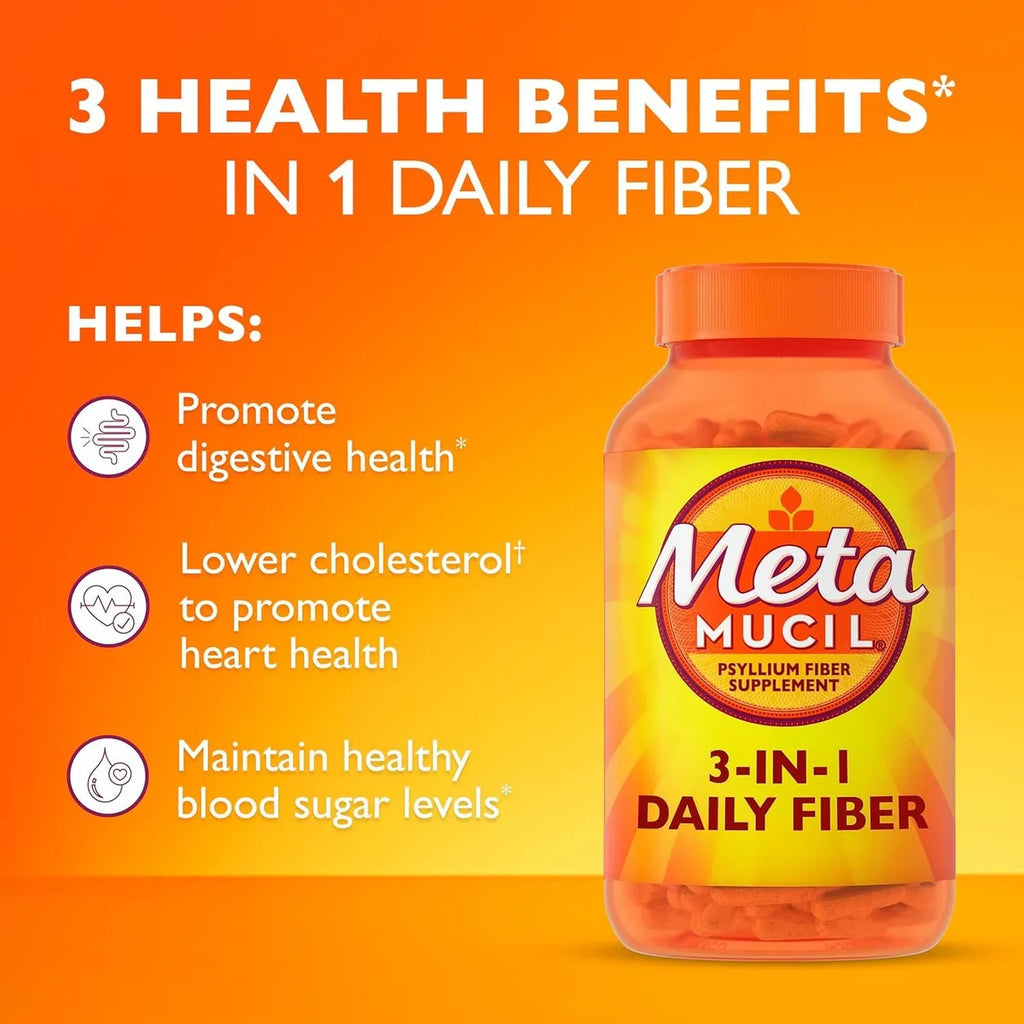 Suplemento De Fibra Metamucil Psyllium Husk 300 Cápsulas