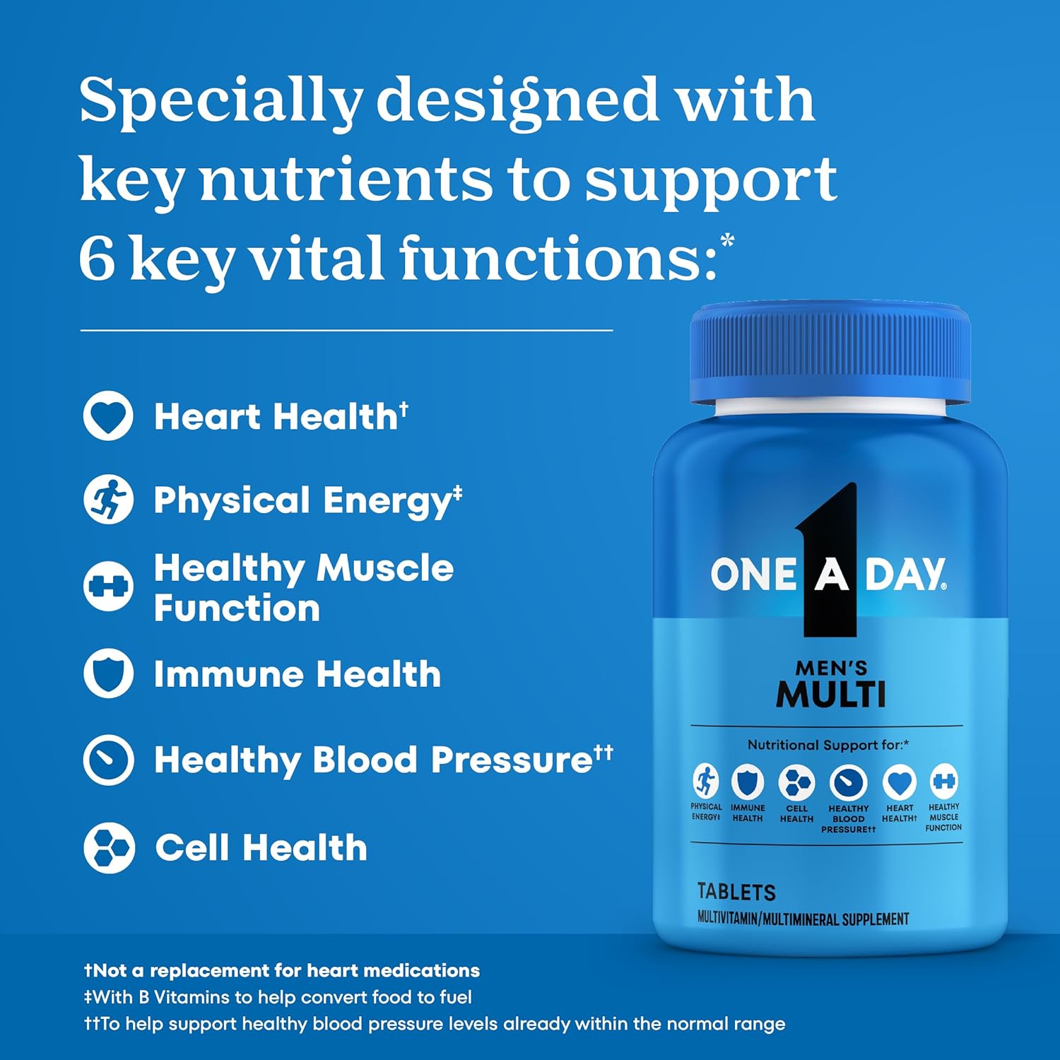One A Day Suplemento multivitamínico para hombre 200 unidades ,con vitamina A, vitamina C, vitamina D, vitamina E y zinc para apoyo a la salud inmunológica, B12, calcio y más