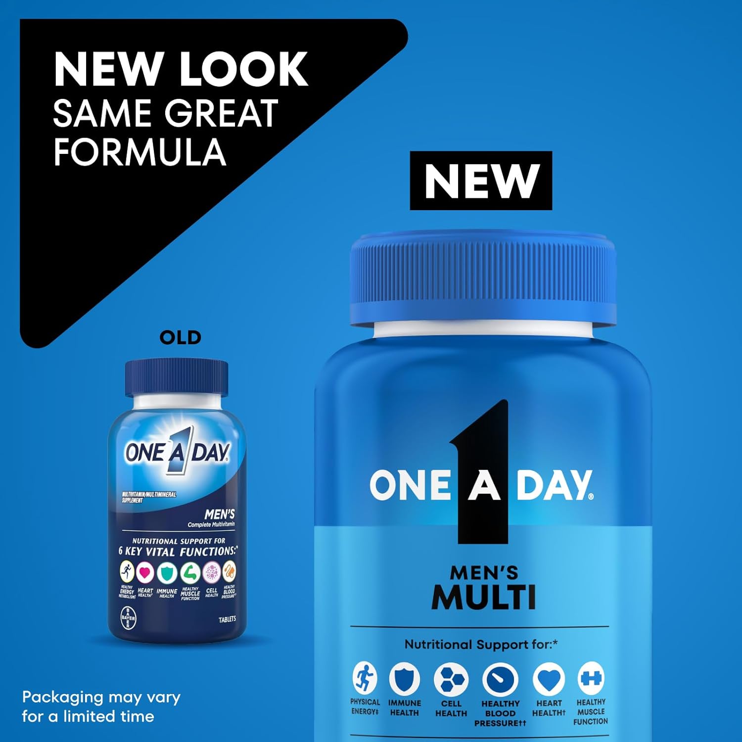 One A Day Suplemento multivitamínico para hombre 200 unidades ,con vitamina A, vitamina C, vitamina D, vitamina E y zinc para apoyo a la salud inmunológica, B12, calcio y más
