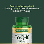 Nature's Bounty CoQ-10, 200mg 80 cápsulas blandas, La coenzima Q-10 es uno de los principales suplementos recomendados para ayudar a promover la salud cardiovascular