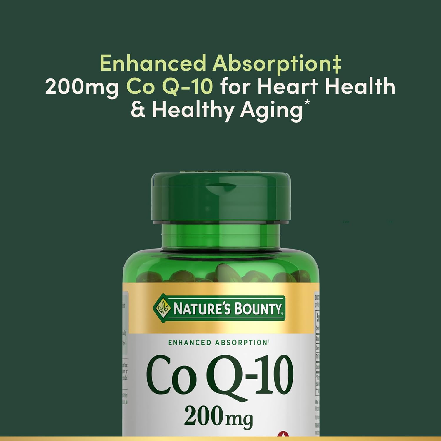 Nature's Bounty CoQ-10, 200mg 80 cápsulas blandas, La coenzima Q-10 es uno de los principales suplementos recomendados para ayudar a promover la salud cardiovascular