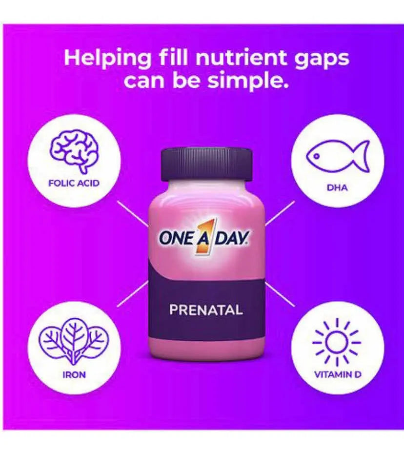 One A Day Vitaminas Prenatales Con Ácido Fólico Dha Y Hierro Sabor Sin Sabor