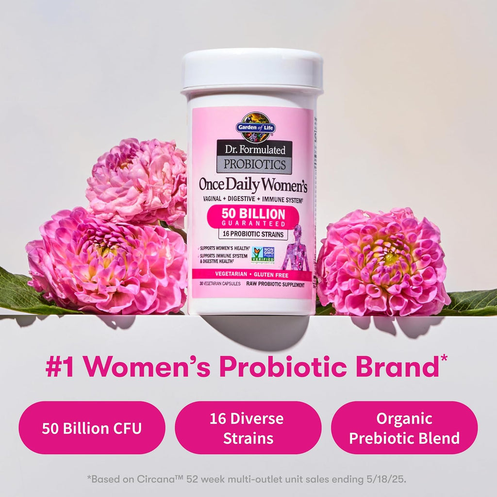 Garden of Life Probióticos para Mujer 50 Billones de UFC, 30 Cápsulas Vegetariana