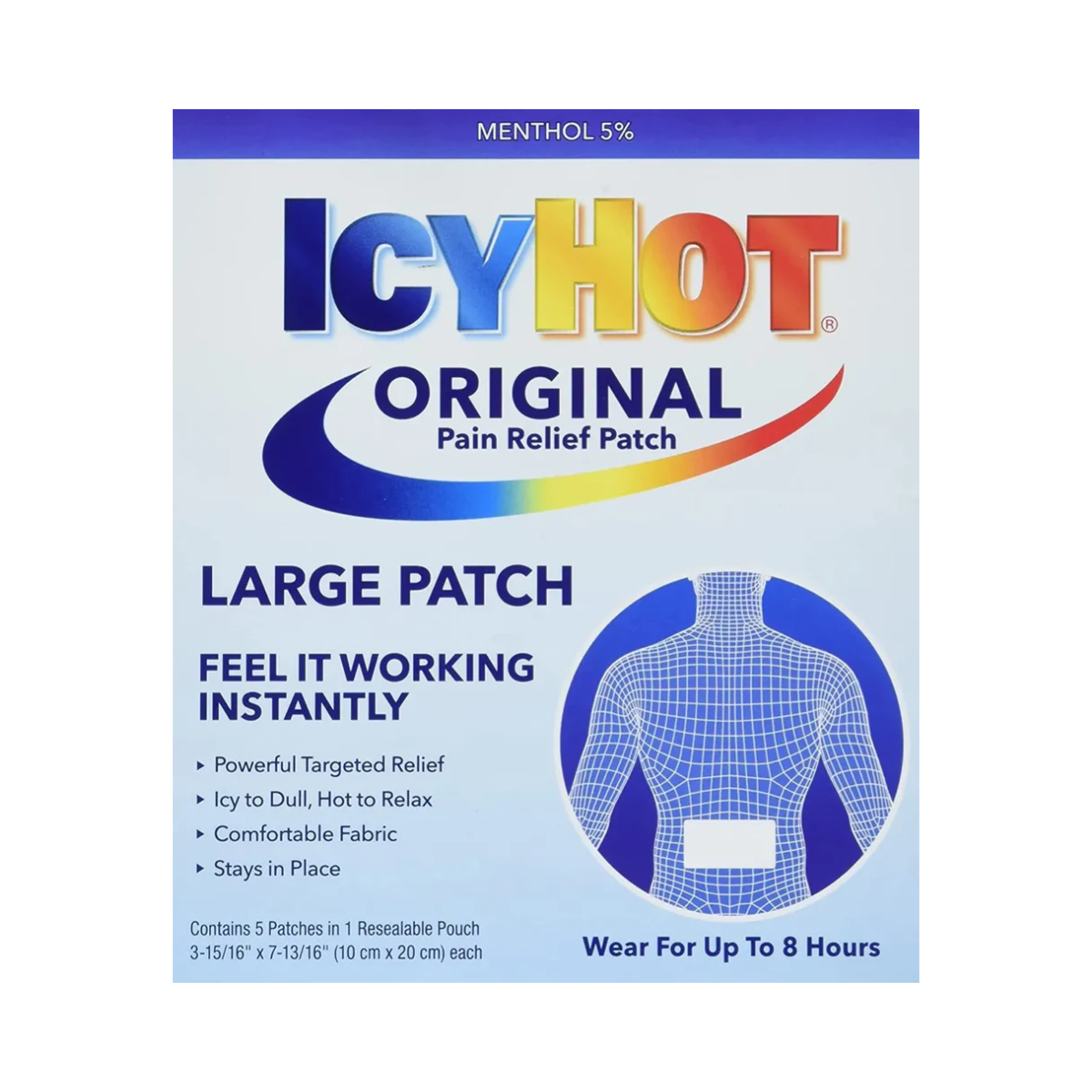 Icy Hot 5 Parches Analgésicos Tamaño Grande Americano