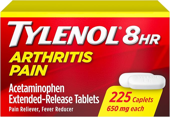 Tylenol Arthritis 225 Cápsulas de liberación prolongada de acetaminofén de 650 mg dolor articular, reductor de fiebre