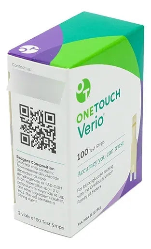 Verio Onetouch 100 Tiras Para Medir Glucosa Diabéticos