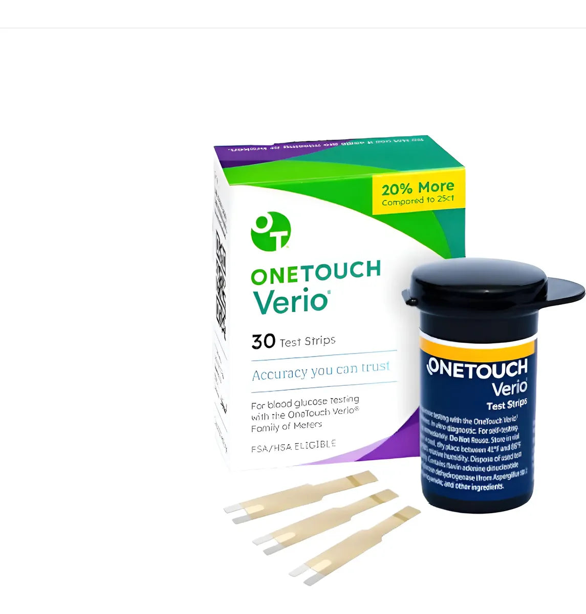 VERIO ONE TOUCH 30 TIRAS REACTIVAS PARA MEDIR LA GLUCOSA EN SANGRE DIABETICOS